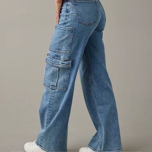 AE wide leg cargo jean